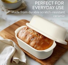 Navaris Ceramic Loaf Pan With Lid 9 x 5 Inch