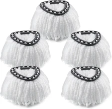 Spin Mop Head Replacement Triangle Microfiber Refills White 5 Pack
