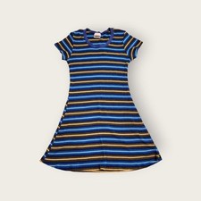 Vintage Y2k early 2000s Xhilaration blue and green striped mini t-shirt dress