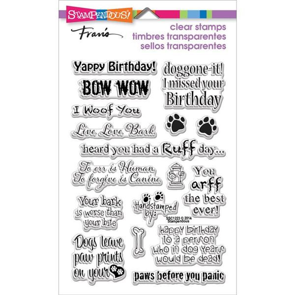 Clear Acrylic Dog Sayings Rubber Stamp Set by Stampendous Free USA Shipping  