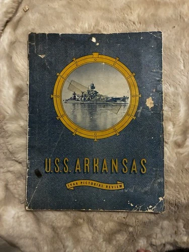 U.S.S. Arkansas 1944 Pictorial Review Magazine Collectible Military History WW2