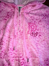 Victoria's Secret Pink Leopard Campus HZ Hoodie + Bling Flare Pants Set L or XL
