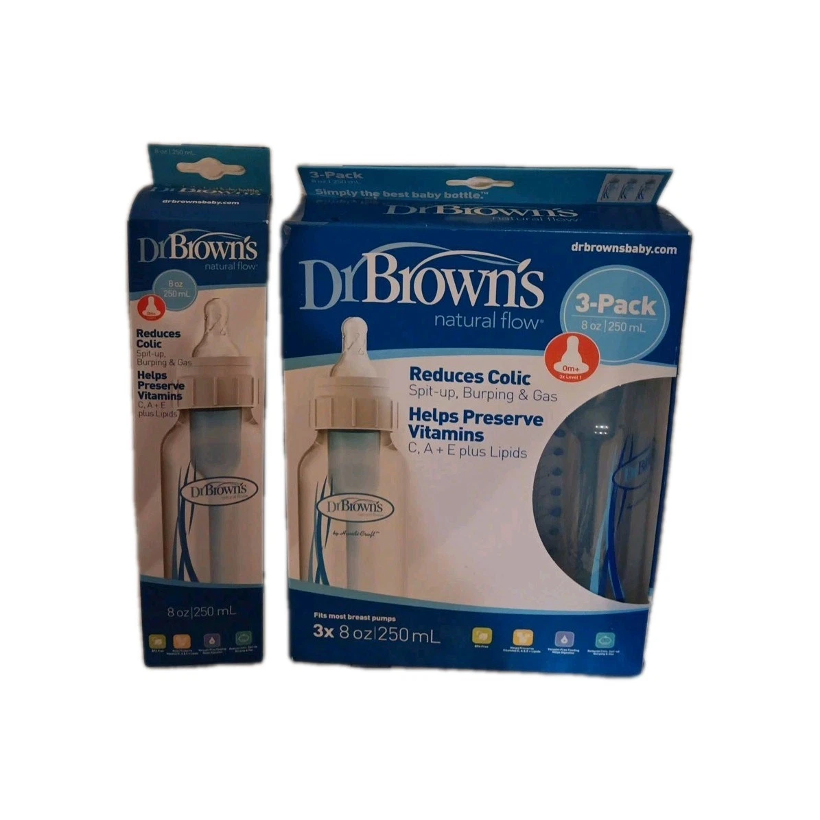 Dr Browns 8 oz BPA Free Polypropylene Bottles (Pack of 4)