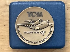 RARE VINTAGE 1976 Boeing YC-14 Rollout June 76 Bronze Medallion  FREE SHIPPING