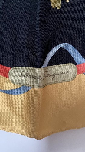 Salvatore Ferragamo 100% Silk Multicolored Scarf 33”X 34”. - Picture 3 of 4