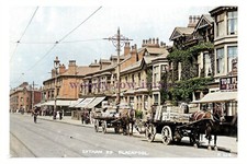 ptc4459 - Lancs. - Delivery Horse & Carts on Lytham Road, Blackpool - print 6x4