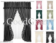 Lauren Dobby Design Double Swag Shower Curtain Sets - Assorted Colors