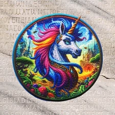 Mythical Unicorn Patch iron-On Applique For Clothes, Mythology Badge, Horse