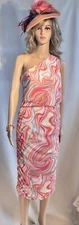 Awesome One shoulder mesh midi dress, NWT, size Large. Trending/slinky/draped