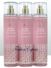 BATH  BODY WORKS PINK SUEDE FRAGRANCE BODY MIST SPRAY 8 FL OZ LOT OF 3 PCS 