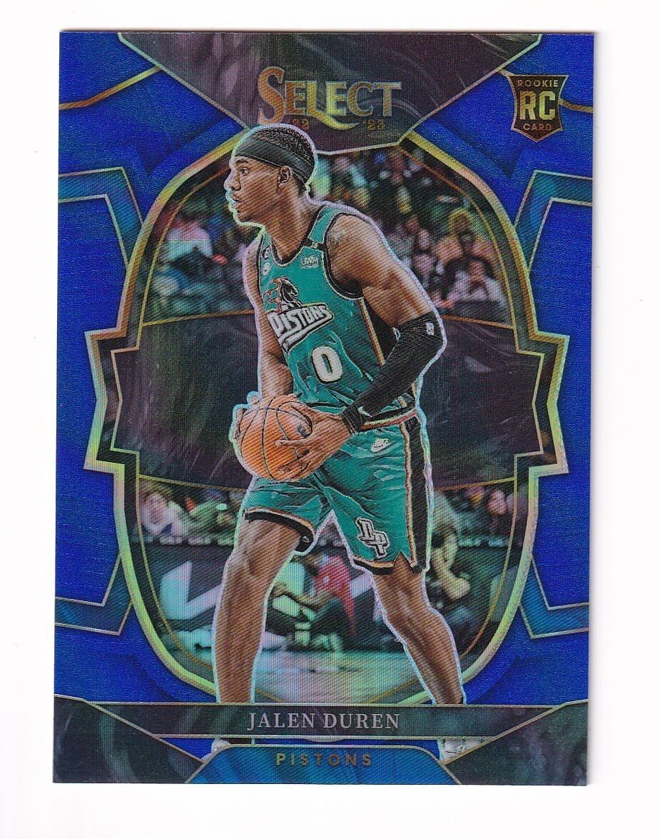 2022-23 PANINI SELECT JALEN DUREN BLUE PRIZM CONCOURSE ROOKIE CARD 98