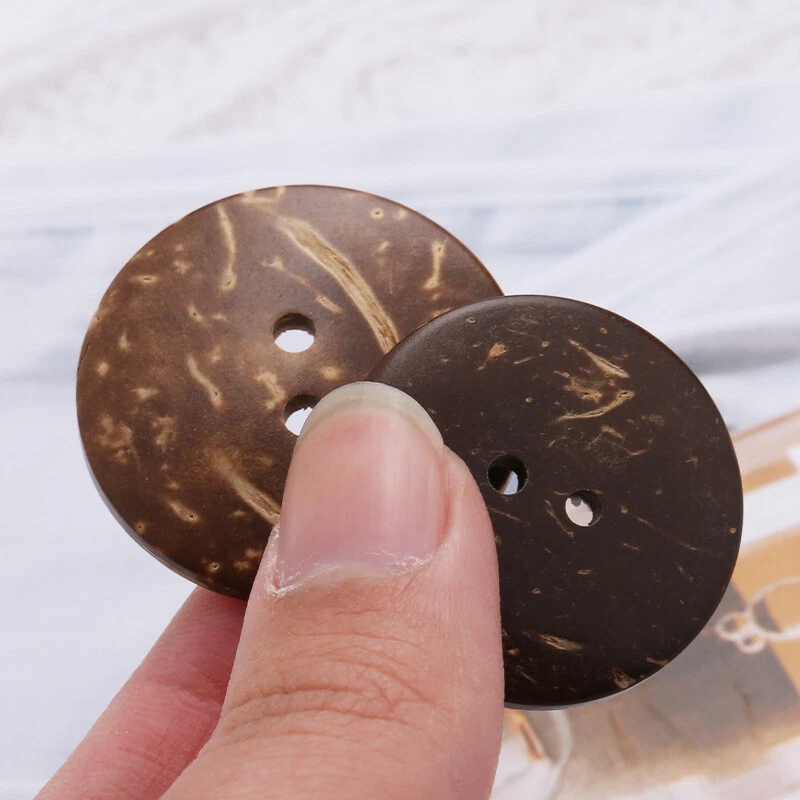 50/100pcs Coconut Shell Buttons 2-Holes Coconut Button For Sewing DIY Crafts - Image 3 of 4