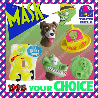 Taco Bell 1995 THE MASK Animated JIM CARREY Cartoon Fox Kids YOUR Toy CHOICE