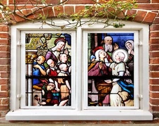 3D Child Crowd A793 Window Film Print Sticker Cling Stained Glass UV Sinsin
