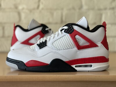 Air Jordan 4 Retro Red Cement White/Fire Red-Black 408452-161 GS