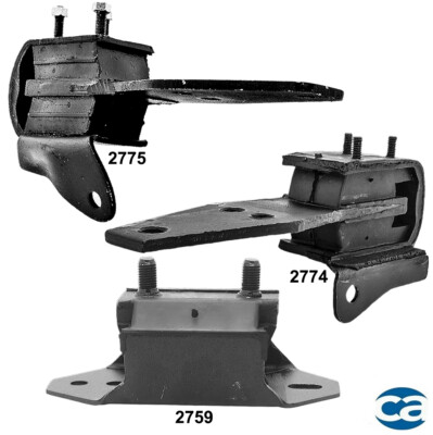 Engine & Transmission Mounts 3Pcs Set, Fits Ford Courier 72-82 AT & MT.