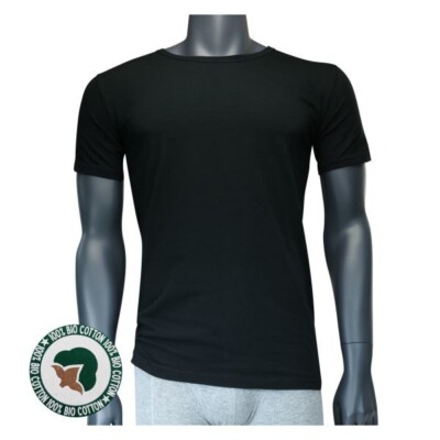 2er 100% Bio Cotton Apollo T-Shirts Schwarz  rundhals, Gr. XXL, NEU & OVP Black 