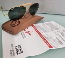 Ray Ban Bausch  Lomb Vintage Gold Aviator Outdoorsman 70s Sunglasses sz: 62-14