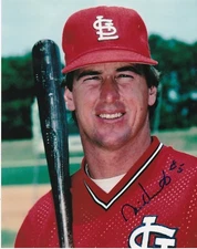 MIKE HEATH  ST. LOUIS CARDINALS  ACTION SIGNED 8x10