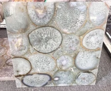 White Geode Agate Coffee Table Top, Agate Slab Top, Center Hallway Furniture