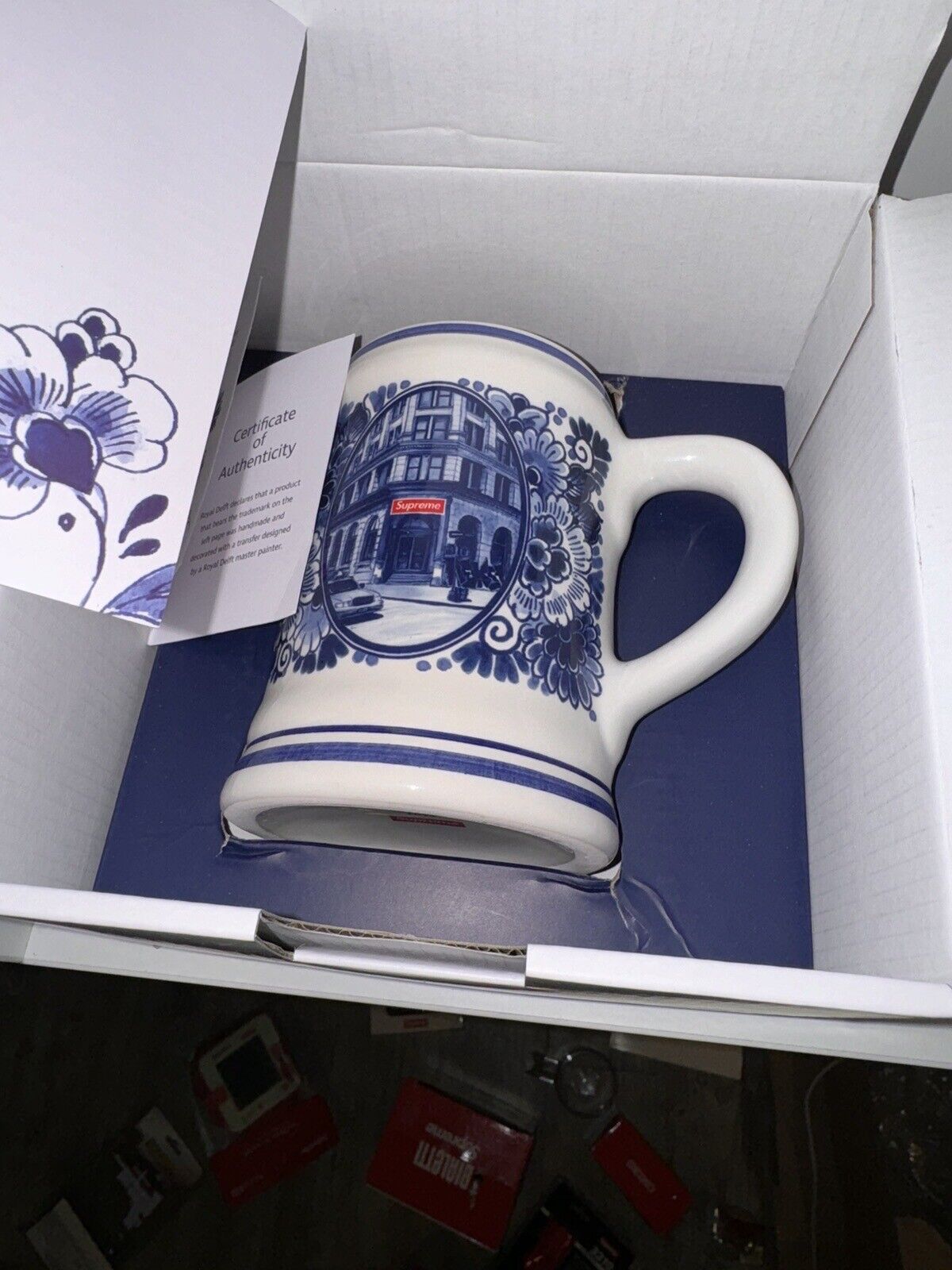 Supreme x Royal Delft 190 Bowery Beer Mug Brand New Never Used