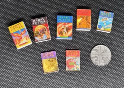 Dolls House 1:12 scale Handmade Miniature Books x 7 Harry Potter Book Set - Image 1 of 2