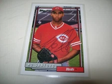 1992 TOPPS RC MO SANFORD AUTOGRAPH SIGNED AUTO #674 CINCINNATI REDS