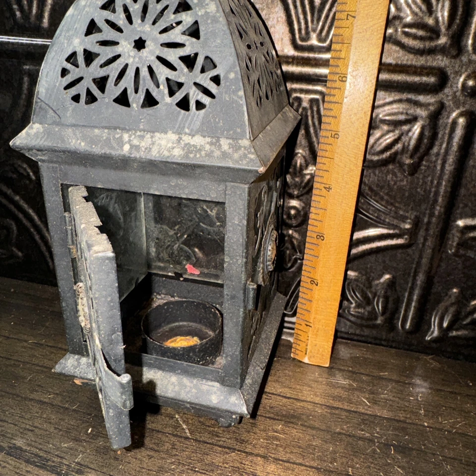 Gaiola de vidro de metal para pássaros mesa suspensa luz de chá votiva suporte de vela com cristais - Imagem 2 de 4