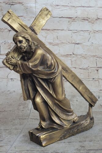 Bronzed Jesus on the Way to Calvary Statue Home Office Decoration Sculpture Sale - 第 1/6 張圖片