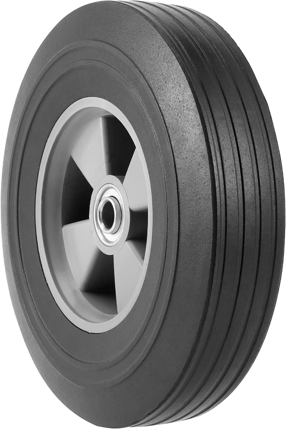 2 Pack 10 Inch Solid Rubber Tire 5/8 Inch Axle Size Hand Truck Wheels