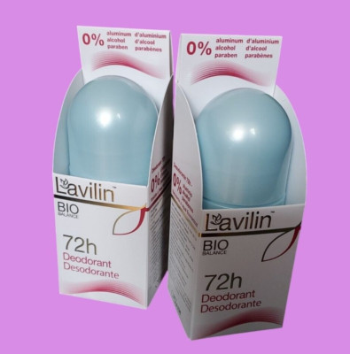 2 Pack Lavilin Roll-On Deodorant  60 ml By Micro-Balanced Bio, Lot of 2