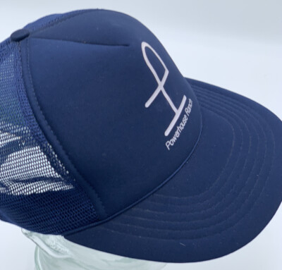 Powerhouse Ranch Designer Award Navy Blue Trucker Style Cap Hat Snapback  OSFA