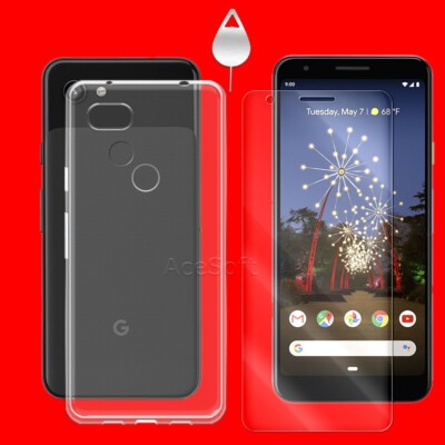High-Sensitivity Anti-Bubble Screen Protector and TPU Case f Google Pixel 3a XL