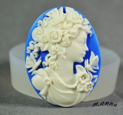 LADY CAMEO SILICONE MOULD Cupcake polymer clay chocolate resin fimo mold  - Afbeelding 1 van 3