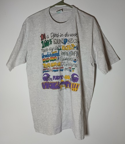 Minnesota Vikings Diehard Fan USA Made Herren Gr. XL Vintage Einzelnaht 👀