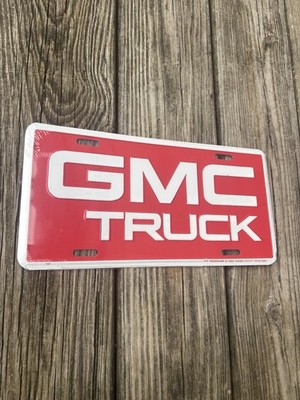 GMC Truck Trucks  Metal Embossed Dealership License Plate Vtg 90s Novelty Rare
