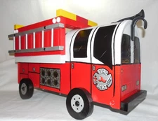 NEW Red FD. Hand Painted Fire Truck Mailbox Handpainted Firetruck Mail Box ☆☆