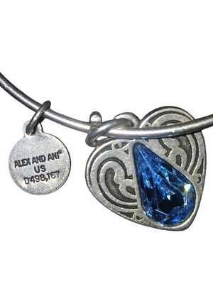 Alex and Ani - Energy Infused Bracelet W/ Silver Colored Heart W/ Topaz Colored 