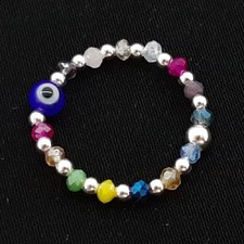 1.00ctw Multi-Color Gemstones Beaded Stretch Ring