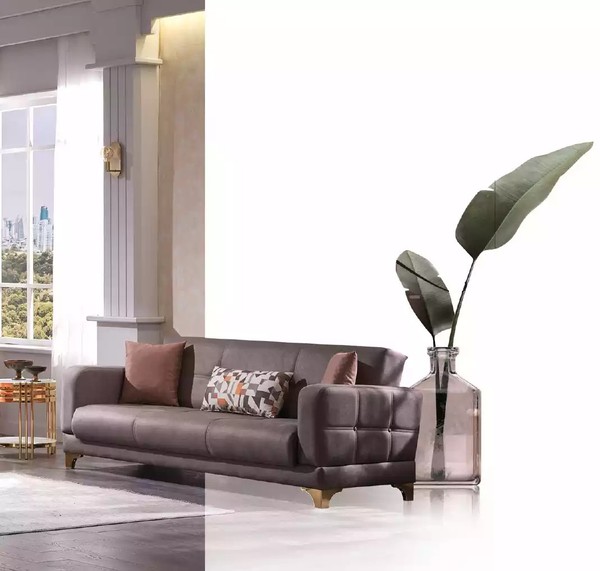 Designer Sofa Rosa 3-Sitzer Designer Wohnzimmer Couch Textil MöBel Couchen-image