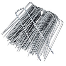 METAL GROUND GARDEN WEED BARRIER MEMBRANE PINS FABRIC HOOKS PEGS STAPLES U PINS