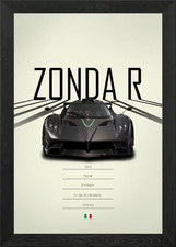 2010 Pagani Zonda R Framed Wall Art Poster Canvas Print Picture