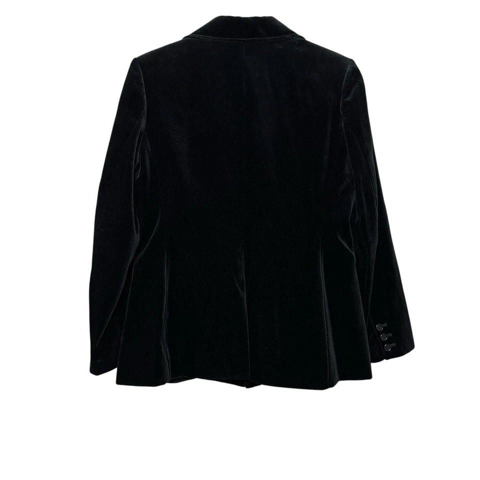 Blazer de terciopelo negro Y2K GAP para mujer talla 8 chaqueta de doble pecho silencioso de lujo Foto 3 de 4