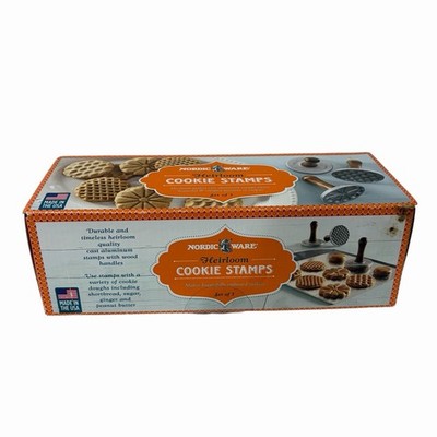 Nordic Ware Heirloom Cookie Stamps Wood Handles Cast Aluminum NIB Aluminum