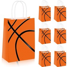 Basketball Party Gift Bags 12 PCS Goodie Handles Sports Theme Candy Pocket