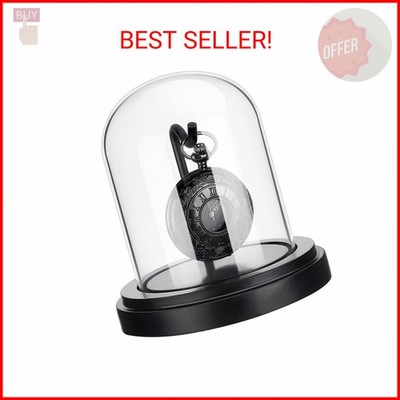 PH PandaHall 3x4 inch Pocket Watch Display Case Watch Glass Display Dome Cloche,