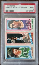 1980 TOPPS PETE MARAVICH-FREE-JOHNSON PSA 9 MINT!