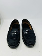 Vintage G.H. Bass Weejuns Black Leather Kiltie Loafers USA Made 7.5D B33