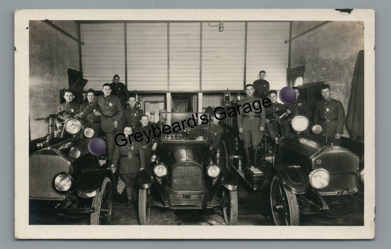 RPPC Fire Department Fire Engines Ft FORT SHERIDAN IL Real Photo Postcard