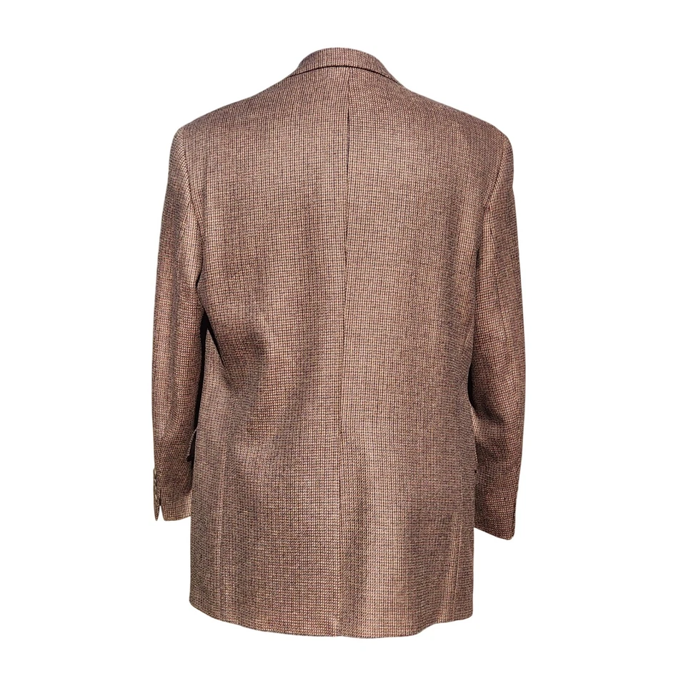 NEW 40 Chaps Ralph Lauren Blazer Brown Check Tweed Wool Sport Coat Houndstooth - Image 4 of 4